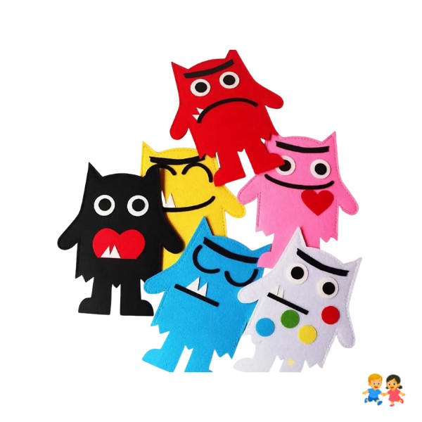 Kit Emociones Infantiles con Monstruos Material Didáctico Educativo