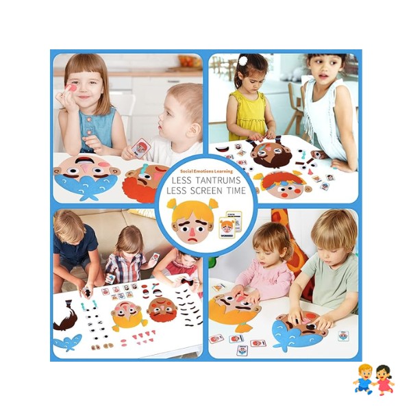 Tablero Expresiones de  Emociones Material Didáctico Socioemocional Para niños