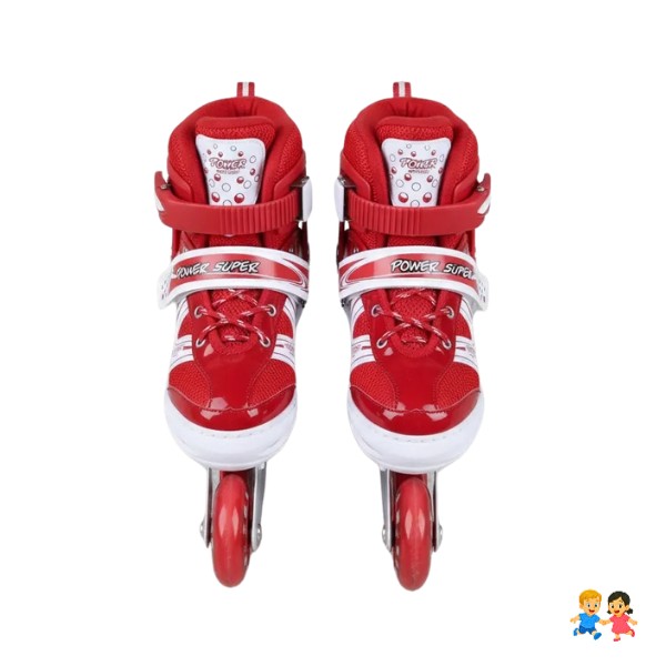 Patines Lineales Ajustables Con Luz + Kit Protección