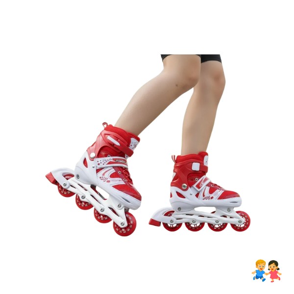 Patines Lineales Ajustables Con Luz + Kit Protección