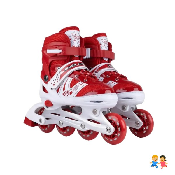 Patines Lineales Ajustables Con Luz + Kit Protección