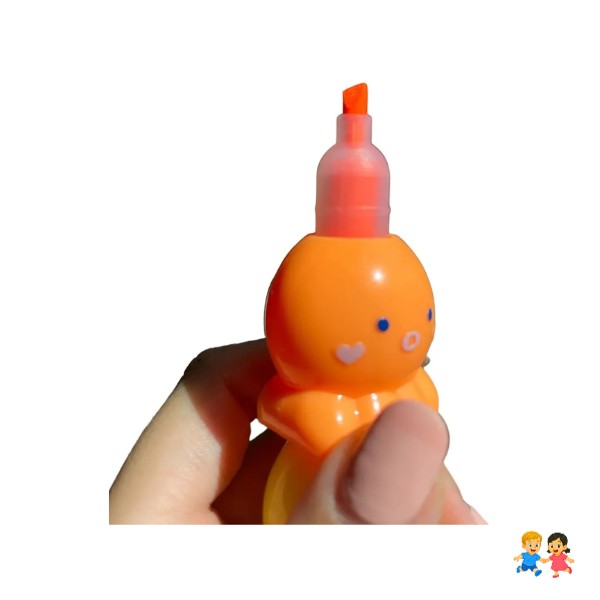 Marcatextos Plumón Pulpitos Pulpo 5 Color Fosforecentes