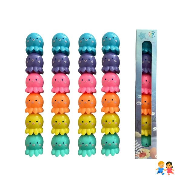 Marcatextos Plumón Pulpitos Pulpo 5 Color Fosforecentes