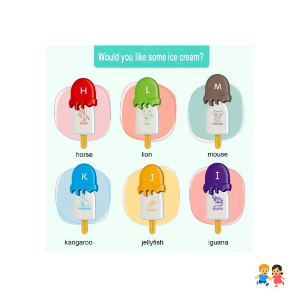 Set Helados Educativo Unir Letras 52 Piezas