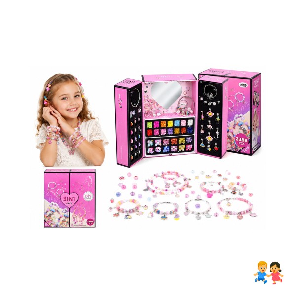 Kit Para Armar Crear Pulseras Niñas 2388 Piezas