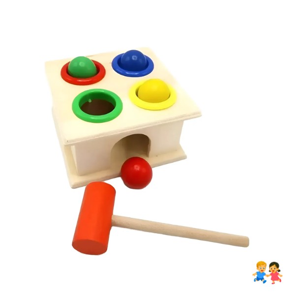 Caja Martillo Didactico Motricidad Juguete Madera Montessori