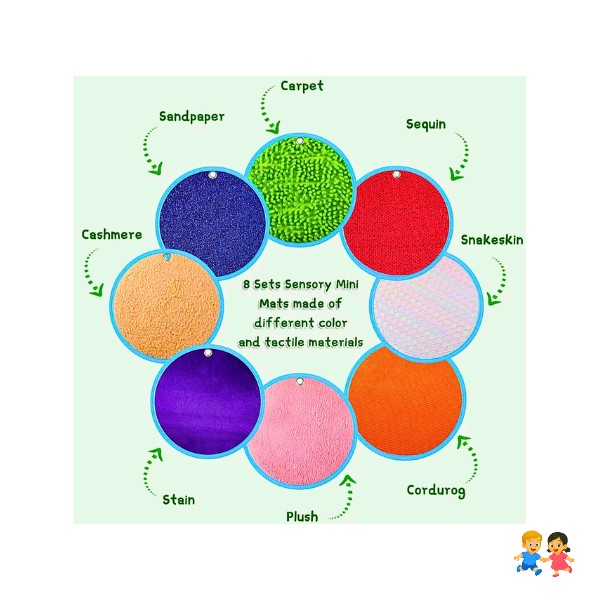 Tapetes Sensoriales Texturizados Set 8 Piezas Para Niños.