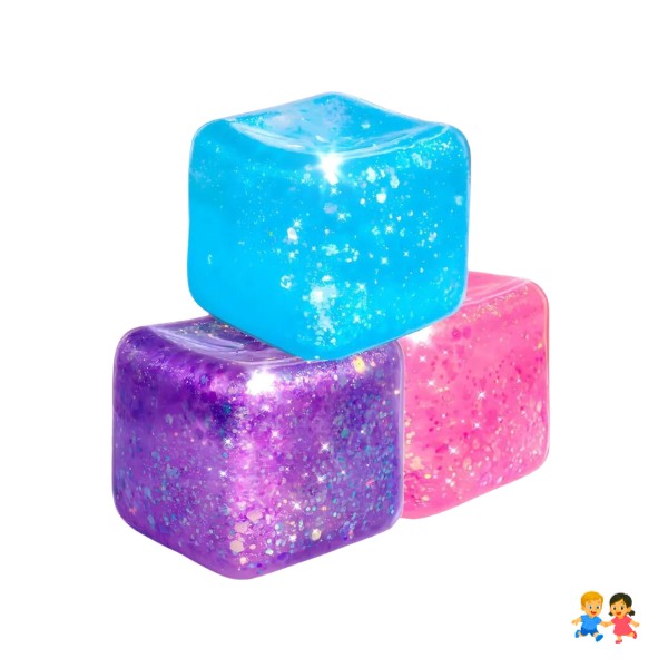 Cubo Sensorial Purpurina Gel Antiestrés Niños Adultos