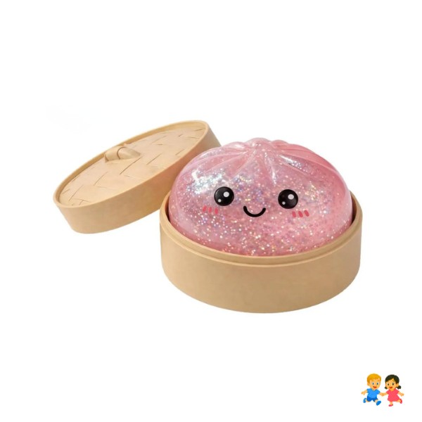 Squishy Pan Bao Brillante con purpurina antiestres