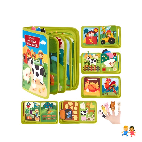 Libro Montessori 6 Hojas Sensorial Cognitivo Para Niños GRANJA