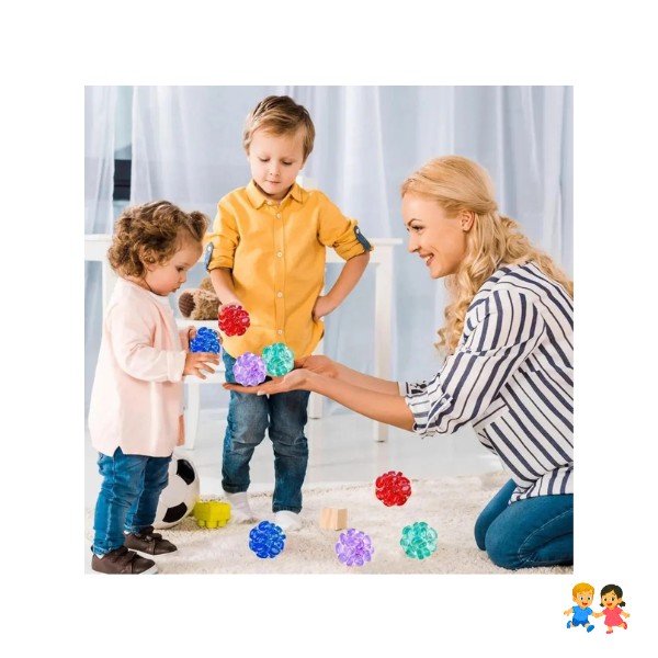 Pelota Squishy Antiestrés Con piedras Sonoras Sensorial