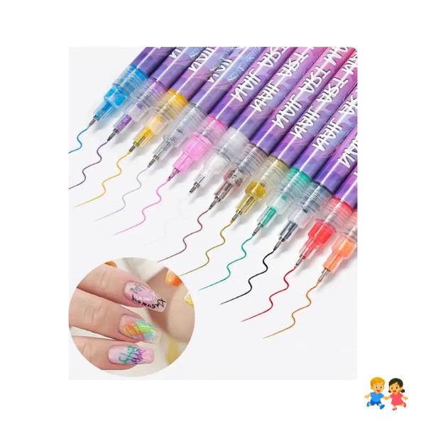 Set Marcadores Punta Arte Uñas Aprendizaje