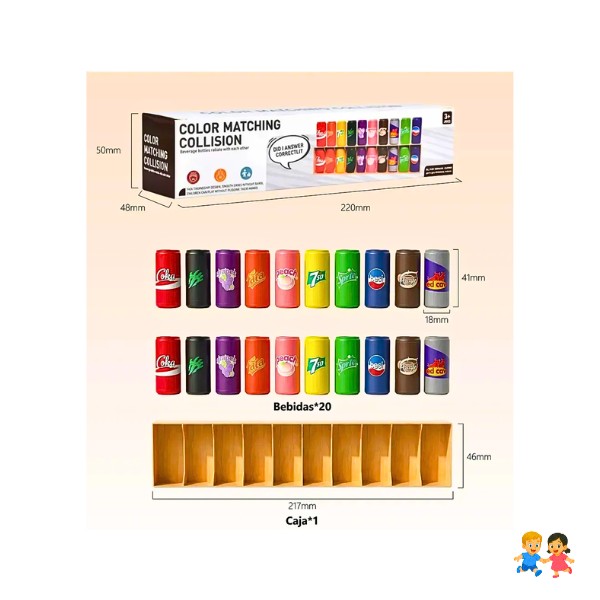 Juego De Memoria: Adivina El Orden Con Botellitas De Colores