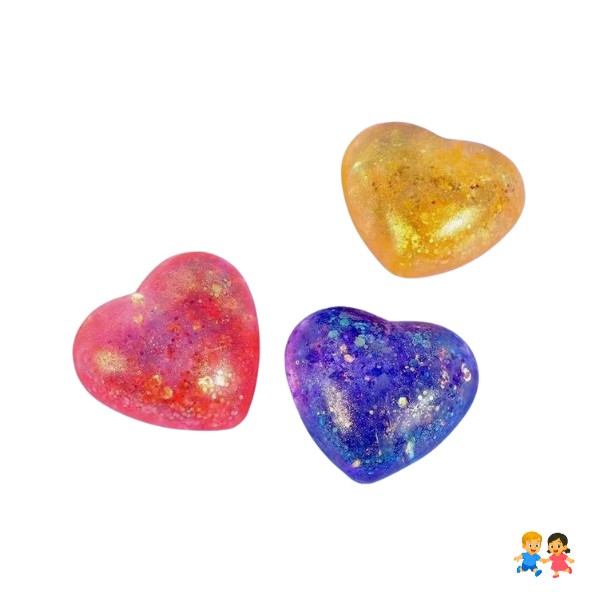Squishy De Corazon Purpurina Brillante De Gel
