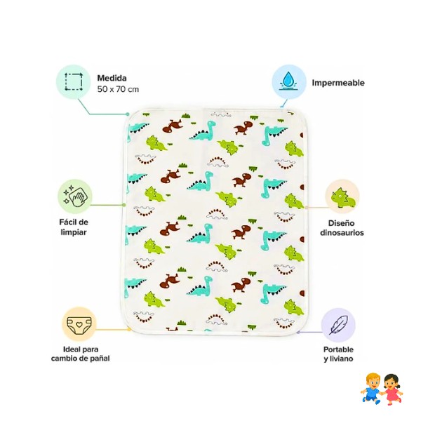 Mudador Cambiador Bebé Impermeable 50x70 cm