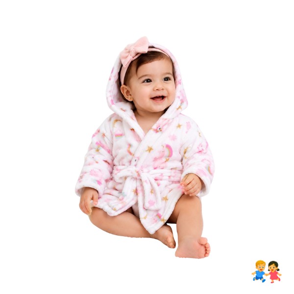 Bata De Baño Infantil Polar Con Capucha Para Niño Y Niña