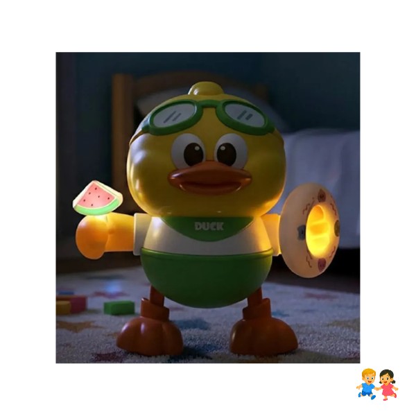 Pato Juguete Musical Bailarin Con Luces Para Bebes Niños