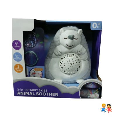 Peluche Erizo Proyector Luz Nocturna Bebé Sonido Ruido Blanco
