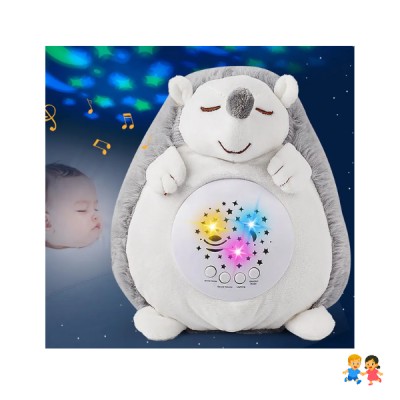 Peluche Erizo Proyector Luz Nocturna Bebé Sonido Ruido Blanco
