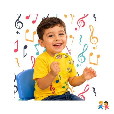 Pandero Musical Media Luna Sonajas Infantil