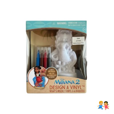 Kit Moana Figura Vinilo Para Pintar Marcadores