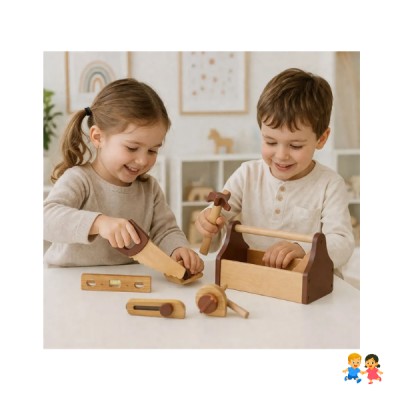 Herramientas Infantil De Madera Con Maletín Didáctico