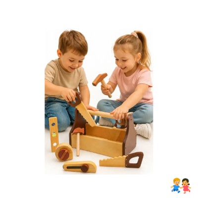 Herramientas Infantil De Madera Con Maletín Didáctico