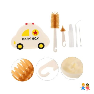 Kit Limpiador De Biberones 4 En 1 Portátil Con Estuche