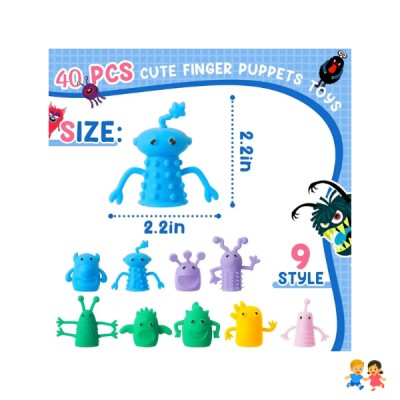 Set 20 Títeres De Dedo Monstruitos Colores Juguete Infantil