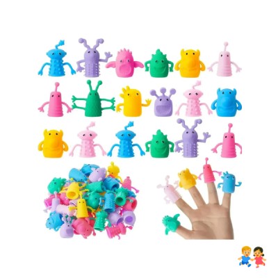Set 20 Títeres De Dedo Monstruitos Colores Juguete Infantil