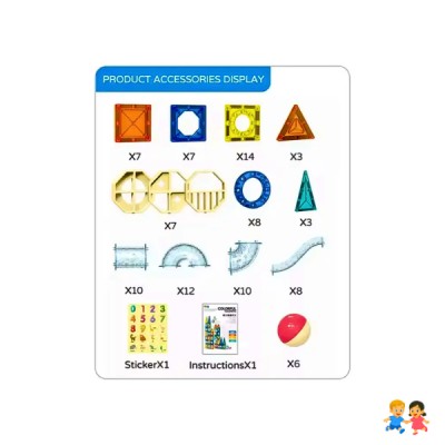 SET BLOQUES MAGNETICOS 97 PIEZA JUEGO DIDACTICO CONSTRUCCION