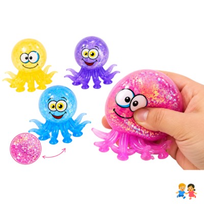 Pulpo Squishy Brillante Antiestrés Niños y Adultos