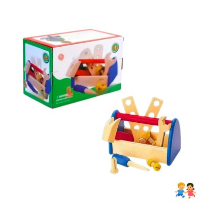 Juego Didáctico Caja De Herramientas De Madera Niños Niñas Color