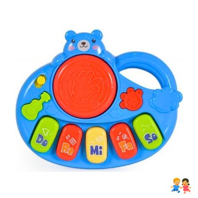 Juguete Musical 3 en 1 Piano Batería Bebé con Luz