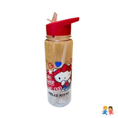 Botella De Agua Hello Kitty Transparente Niña