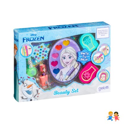 Set Maquillaje Frozen Niñas Esmalte Sombra Pelo