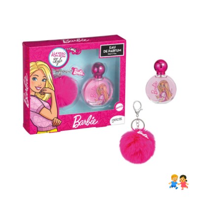 Set Perfume Barbie 50ml Niñas + Llavero Pom Pom