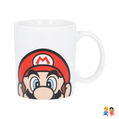 Taza Mario Bros Nintendo Blanca Cerámica