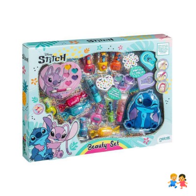 Set Maquillaje Stitch Disney Niñas Esmalte Pelo