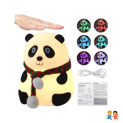 Lampara Nocturna Panda Sensor Bebes Niños Espanta Cuco