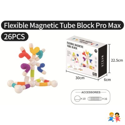 Juego Tubos Magnéticos 26 Piezas Construcción