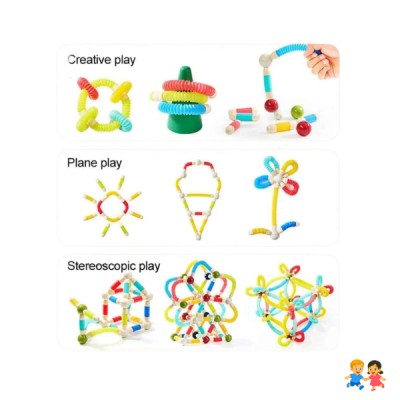Juego Tubos Magnéticos 26 Piezas Construcción