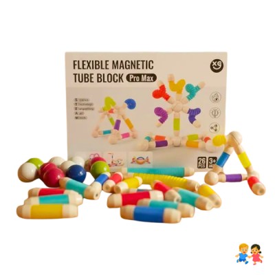 Juego Tubos Magnéticos 26 Piezas Construcción