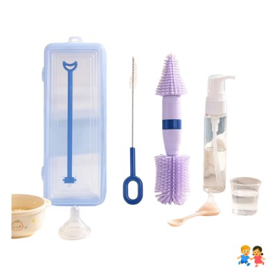Set Limpieza Cepillos Biberones Mamaderas Portatil Viajes