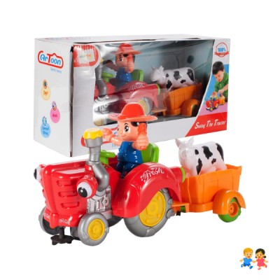 Tractor De Juguete Niño Luces Y Sonidos Granja Remolque