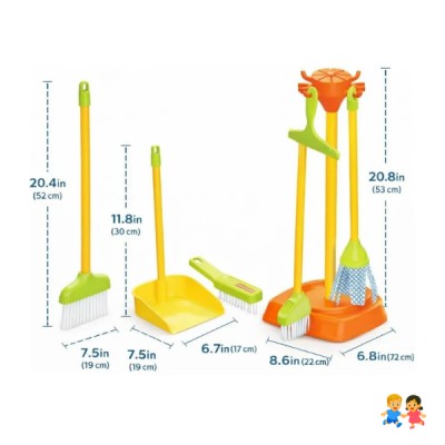 Set De Limpieza Juguete Infantil Escoba Recogedor Trapeador