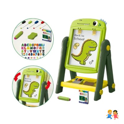 Pizarra Infantil Caballete Dinosaurio Doble Cara