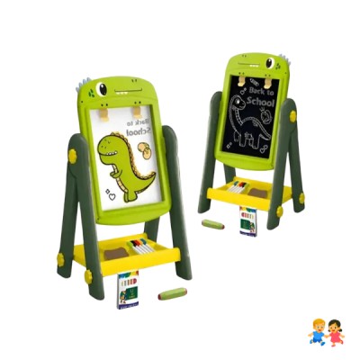 Pizarra Infantil Caballete Dinosaurio Doble Cara