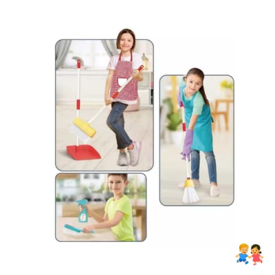 Set De Limpieza Juguete Niña Balde Trapeador Delantal Aseo
