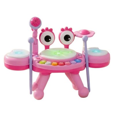 Batería Musical Infantil Juguete Piano Luces Micrófono